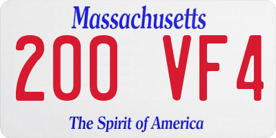 MA license plate 200VF4