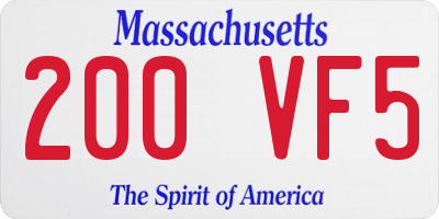 MA license plate 200VF5