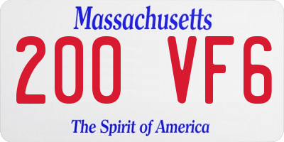 MA license plate 200VF6