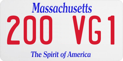MA license plate 200VG1