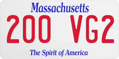 MA license plate 200VG2