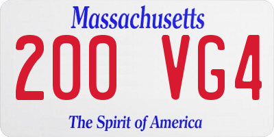 MA license plate 200VG4