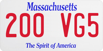 MA license plate 200VG5