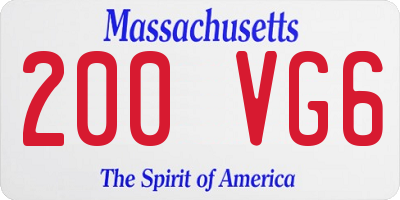 MA license plate 200VG6