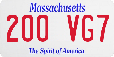 MA license plate 200VG7