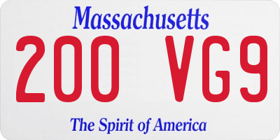 MA license plate 200VG9