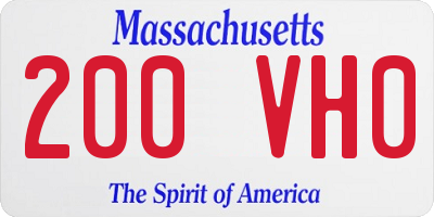 MA license plate 200VH0
