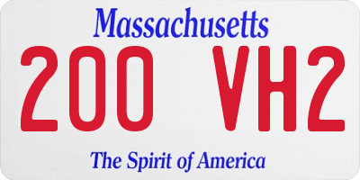 MA license plate 200VH2
