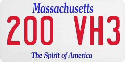 MA license plate 200VH3