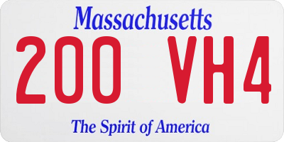 MA license plate 200VH4