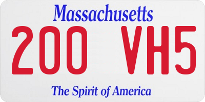 MA license plate 200VH5