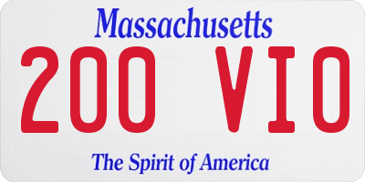 MA license plate 200VI0