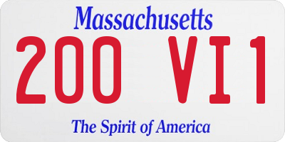 MA license plate 200VI1