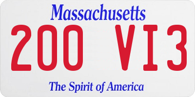 MA license plate 200VI3