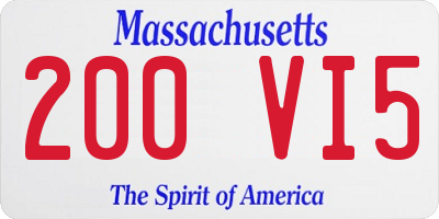 MA license plate 200VI5
