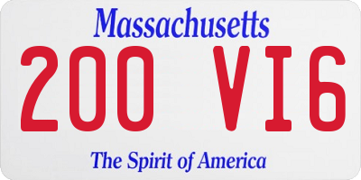 MA license plate 200VI6