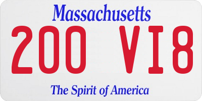 MA license plate 200VI8