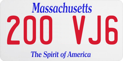 MA license plate 200VJ6
