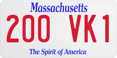 MA license plate 200VK1