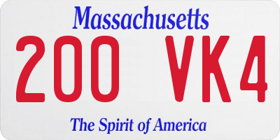 MA license plate 200VK4