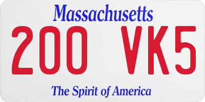 MA license plate 200VK5