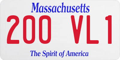MA license plate 200VL1