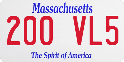MA license plate 200VL5
