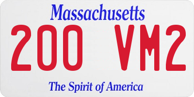 MA license plate 200VM2