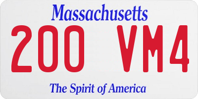 MA license plate 200VM4