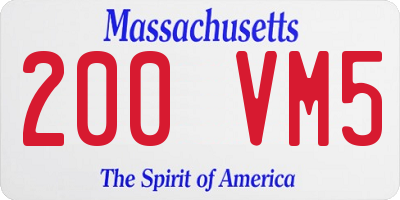 MA license plate 200VM5