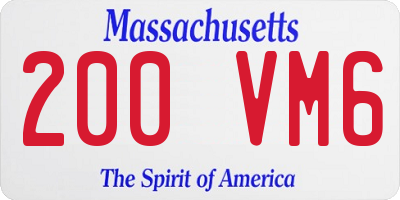 MA license plate 200VM6