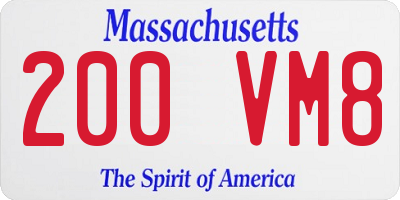 MA license plate 200VM8
