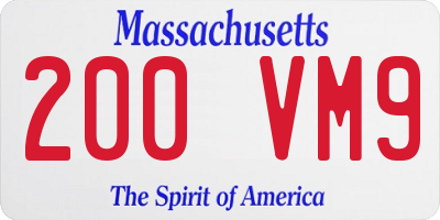 MA license plate 200VM9