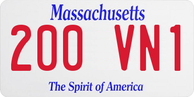 MA license plate 200VN1