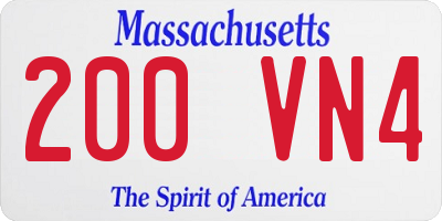 MA license plate 200VN4