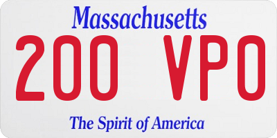 MA license plate 200VP0