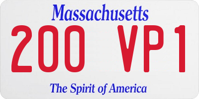 MA license plate 200VP1