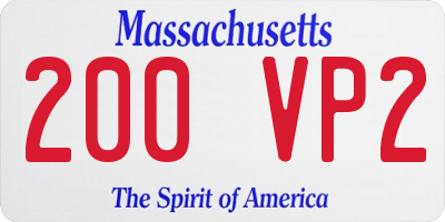 MA license plate 200VP2
