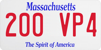 MA license plate 200VP4