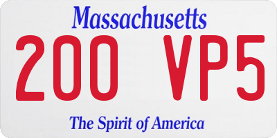 MA license plate 200VP5