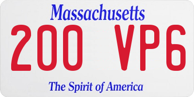 MA license plate 200VP6