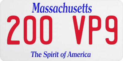 MA license plate 200VP9