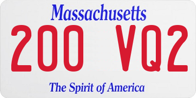 MA license plate 200VQ2