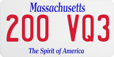 MA license plate 200VQ3