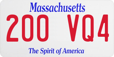 MA license plate 200VQ4