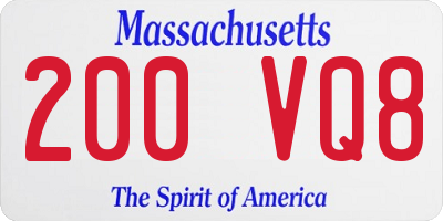 MA license plate 200VQ8