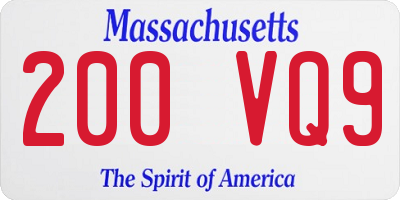 MA license plate 200VQ9
