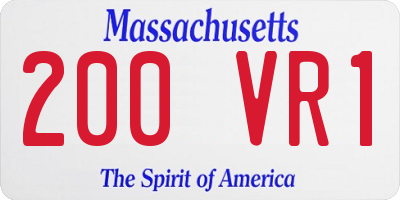 MA license plate 200VR1