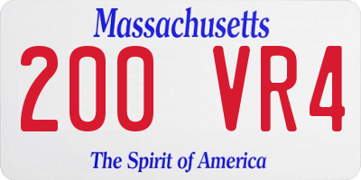 MA license plate 200VR4