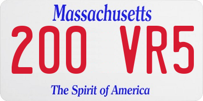 MA license plate 200VR5